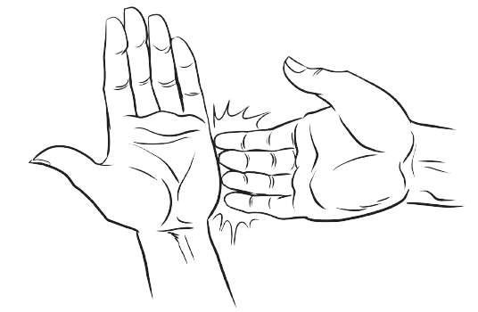 Preparatory statement and tapping the karate point (repeat three times) to improve sleep with EFT tapping